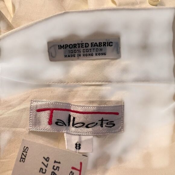 NWT! Talbots‎ off white 100% cotton button down shirt - Picture 3 of 8